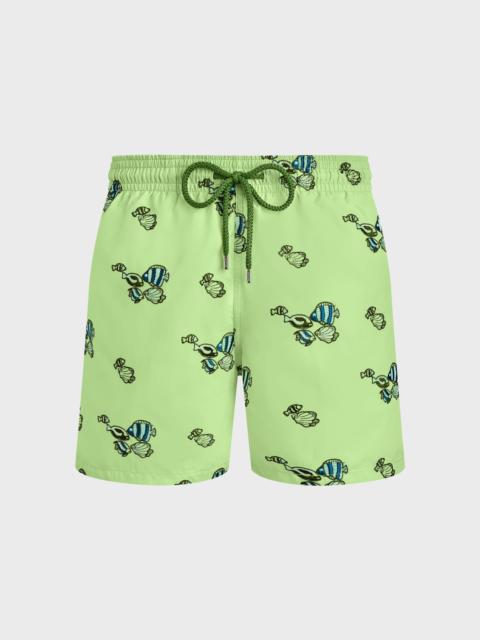 Vilebrequin Men Swim Trunks Embroidered Fishy Vibes - Limited Edition