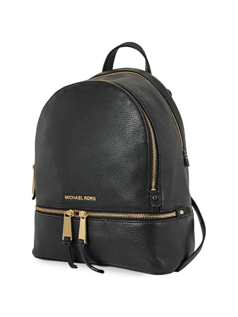 Other Designers Michael Kors Rhea Medium Leather Backpack - Black