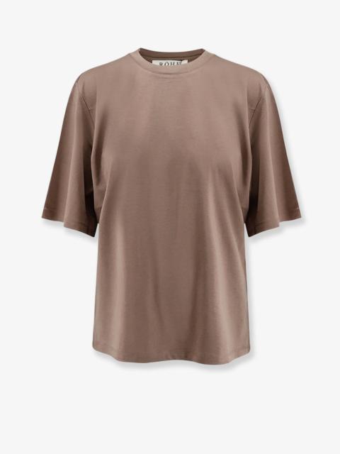 RÓHE Rohe Cotton, Modal and Silk Blend T-Shirt Brown