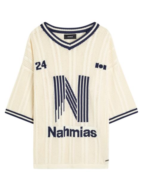 NAHMIAS Nahmias Intarsia Open-knit Cotton Shirt