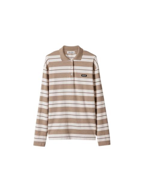 Miu Miu Miu Miu Jersey Polo Shirt Natural/Cord