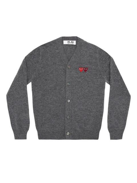 Comme des Garçons PLAY Red And Burgundy Heart Cardigan