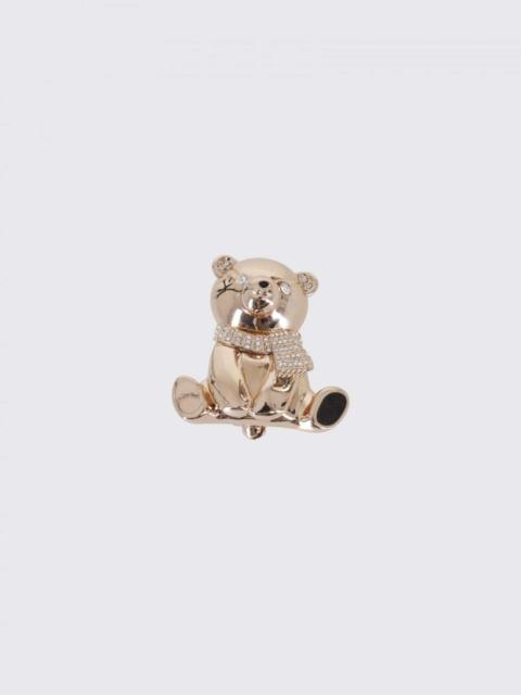 Max Mara Max Mara Women Teddy Scarf Brooch Max Mara In Brass With Rhinestones