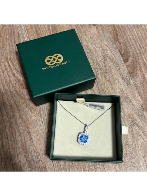 Other Designers The Celtic Knot Freedom Diamond Pendant - Blue Necklace with Swarovski