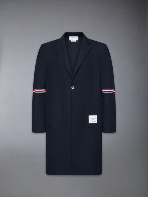 Thom Browne DOUBLE FACE TECH TWILL 4-BAR SACK OVERCOAT