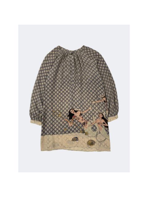 GUCCI Mermaid Print Silk Tunic