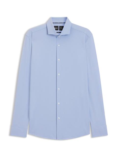 BOSS SLIM-FIT SHIRT IN STRUCTURED PERFORMANCE-STRETCH JERSEY