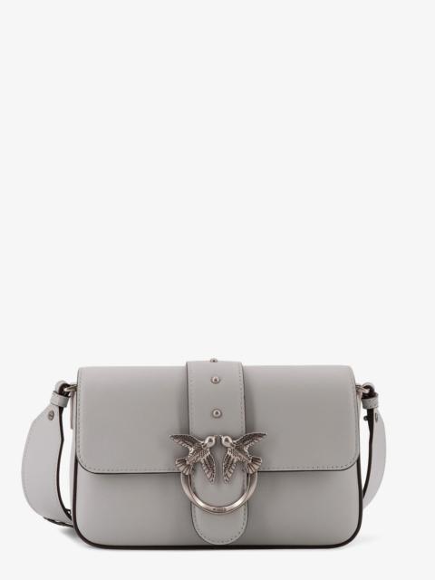 PINKO Pinko Mini Love Bag Leather Crossbody Bag Grey