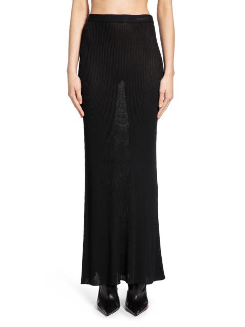 BALENCIAGA Sheer Rib Knit Long Skirt
