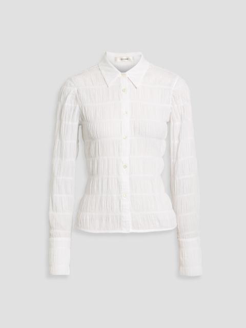 FRAME The Smocked cotton-blend gauze shirt