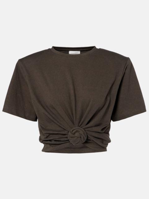 MAGDA BUTRYM Gathered cotton and silk T-shirt