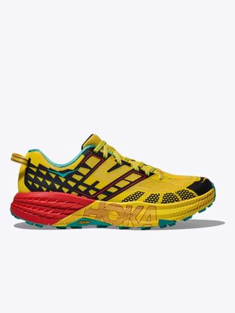 HOKA Speedgoat 2 Shoes in Sour Lemon/Black