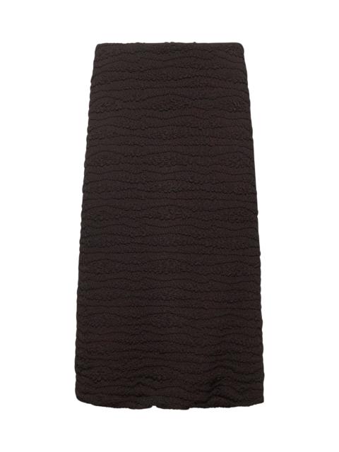 Jil Sander Brown embroidered crepe jersey skirt