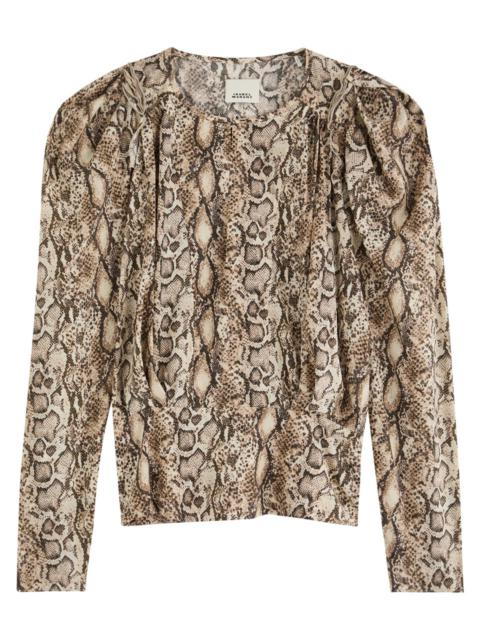 Isabel Marant Zarga Python-print Stretch-silk Blouse