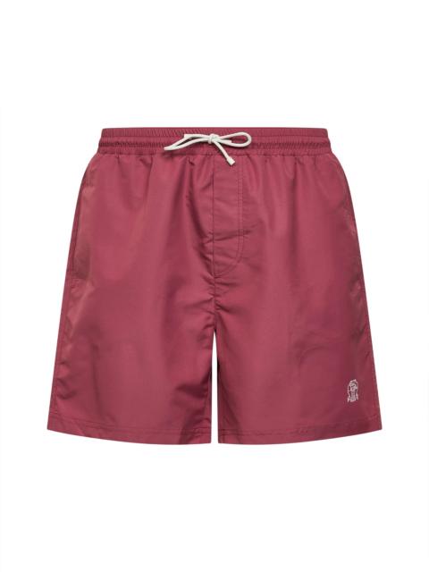 Brunello Cucinelli Coral nylon swim shorts