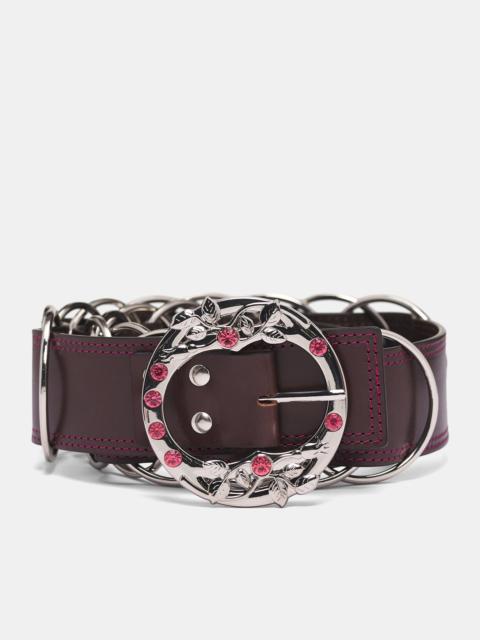 Chopova Lowena Brown Leather Ring Trouser Belt