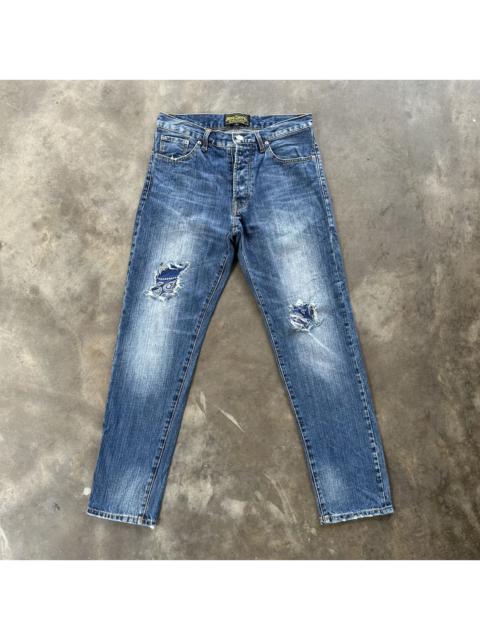 Vintage Seven ThreeR Faded Distressed Faded Denim Jean Pant