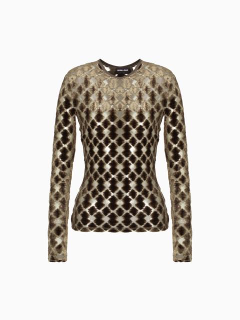 GIORGIO ARMANI GEOMETRIC JACQUARD JERSEY JUMPER