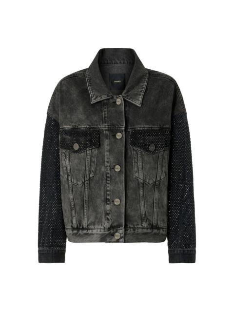 PINKO stonewashed embellished denim jacket