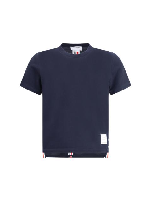Thom Browne Women Relaxed Fit Short Sleeve Tee W/ Center B