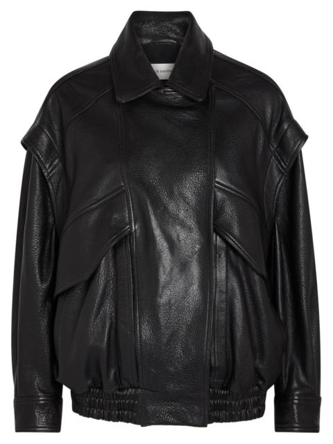 NOUR HAMMOUR Nour Hammour Micah Grained Leather Jacket