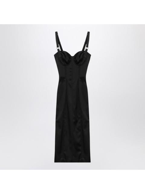 Dolce&Gabbana Black Satin Bustier Dress Women