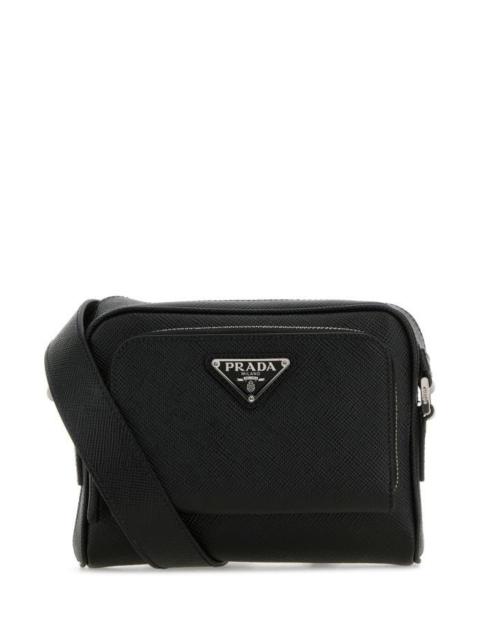 Prada Man Black Leather Crossbody Bag