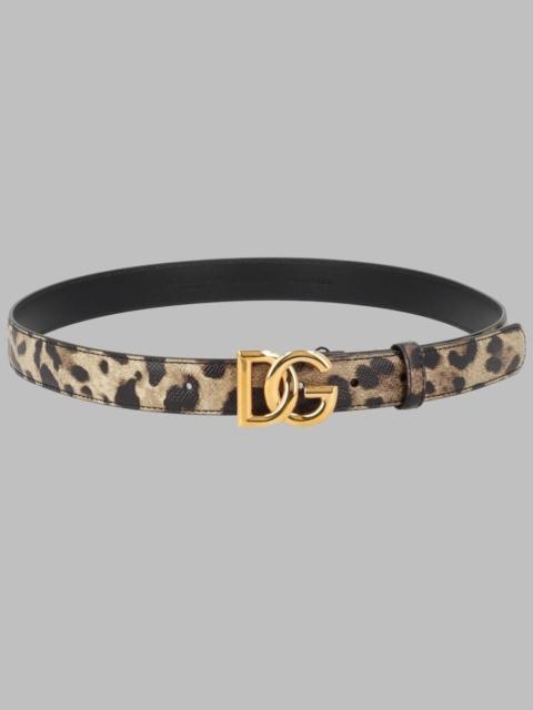 Dolce & Gabbana Dolce & Gabbana Women Cintura In Pelle Lucida Stampa Leo Con Logo Dg