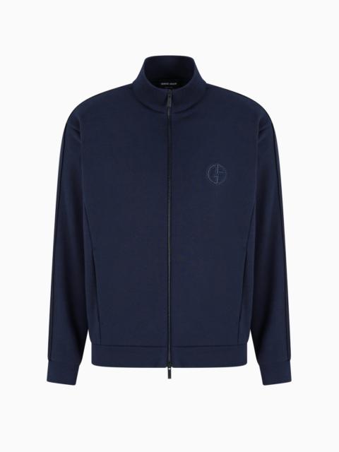 GIORGIO ARMANI COTTON AND CASHMERE ZIP-UP SWEATSHIRT
