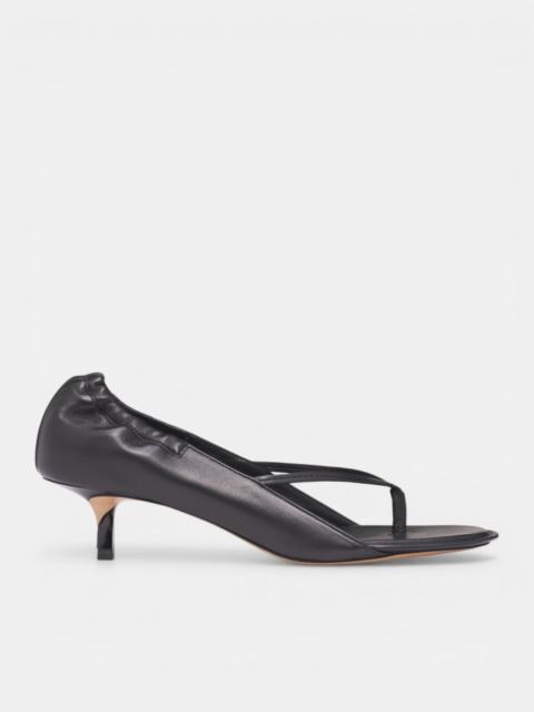 JACQUEMUS Black Leather Thong Pump Heels