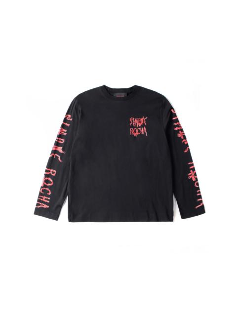 Simone Rocha Simone Rocha Long Sleeve T-Shirt W/ Ribbon Logo Print Black