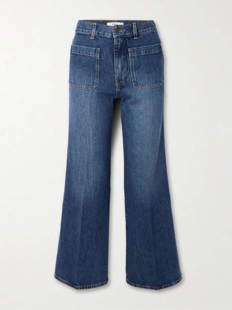 Cropped high-rise bootcut jeans