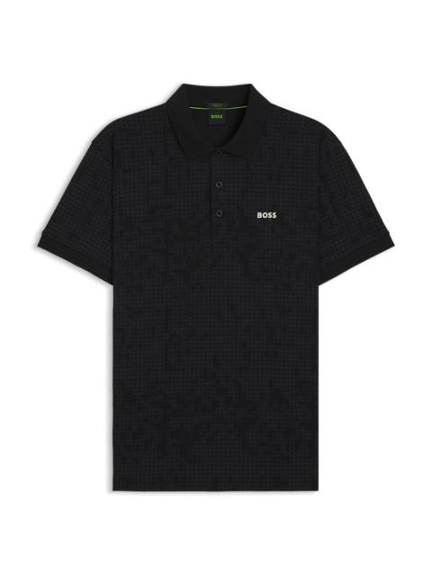 BOSS COTTON-PIQUÉ POLO SHIRT WITH ALL-OVER PRINT