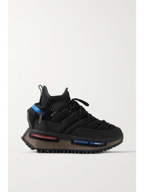 + adidas Originals rubber-trimmed padded ripstop sneakers Black