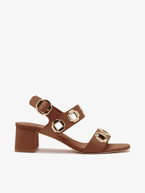 Larroudé Milan Sandal In Caramel Leather