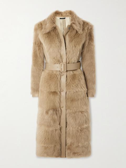 TOM FORD Leather-trimmed Shearling Coat