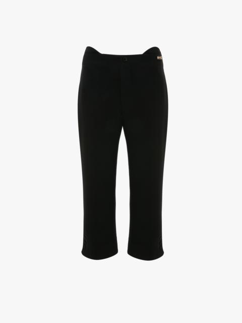 Victoria Beckham Tab Detail Cropped Trouser In Black