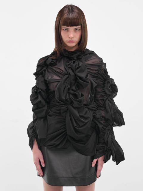 Comme Des Garçons Black Sculptural Draped Layering Top
