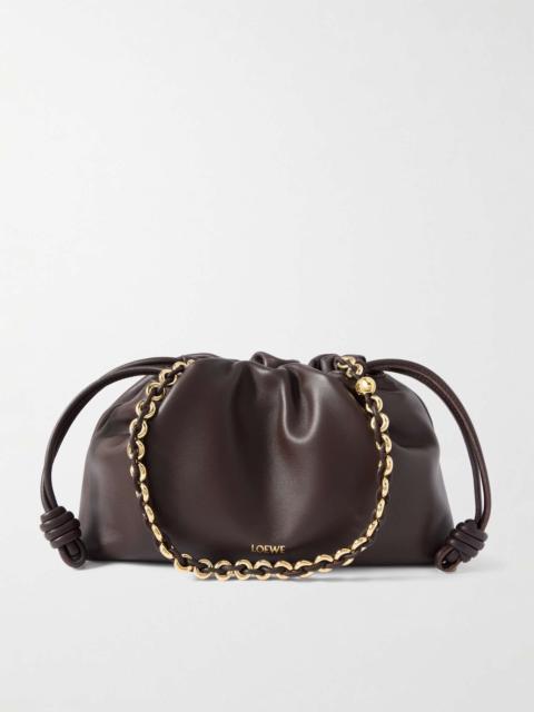 Flamenco medium leather clutch Dark brown