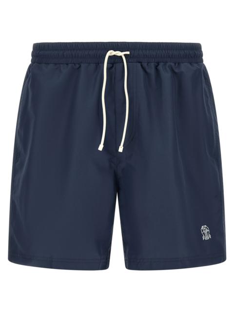 Brunello Cucinelli Brunello Cucinelli Men Logo Embroidery Swimsuit