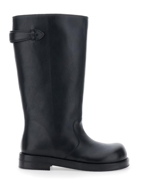 Acne Studios Acne Studios Women Black Boots With Embossed Logo On The Side In Leather Woman