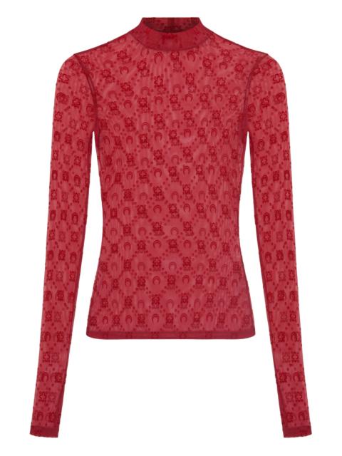 Marine Serre moonogram high-neck top