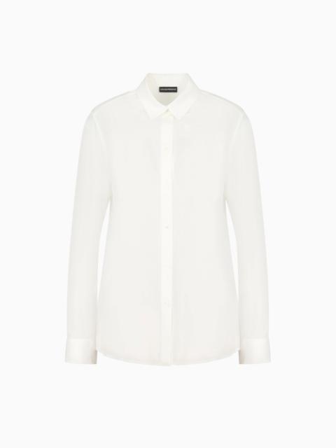 EMPORIO ARMANI Silk crêpe-de-Chine shirt with pleated back
