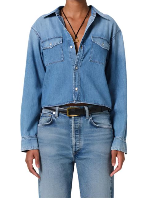 Citizens of Humanity Baby Shay Cropped Shirt in Carolina Blue