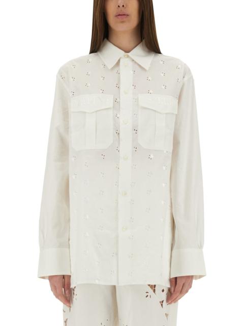 Marine Serre Women Upcycled Linen Shirt