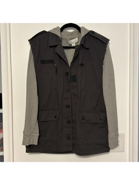 Other Designers Vintage Havana Waffle Sleeve Military Utility Vest Jacket Combo