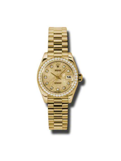 ROLEX Rolex Lady-Datejust 26 Champagne Dial 18K Yellow Gold President Automatic Ladies Watch 179138CJDP