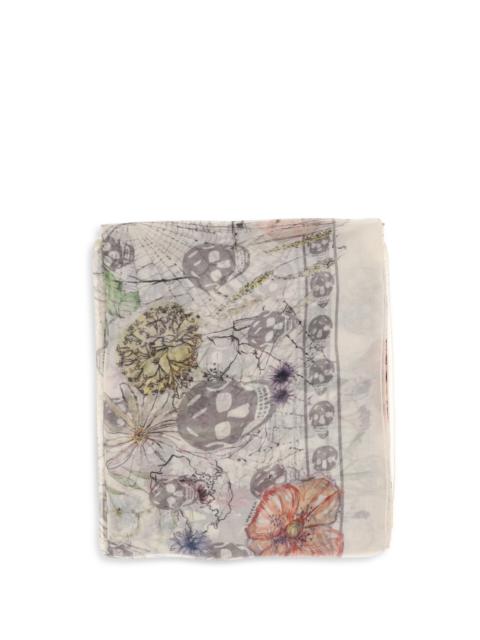 Alexander McQueen Alexander Mcqueen Women Skull & Spider Floral Scarf