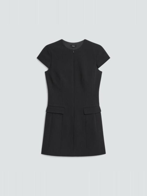 Theory Zip Mini Dress in Good Wool