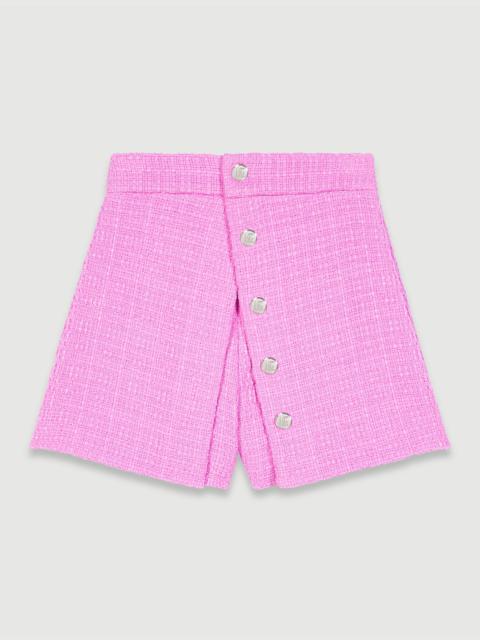 maje Panelled tweed shorts